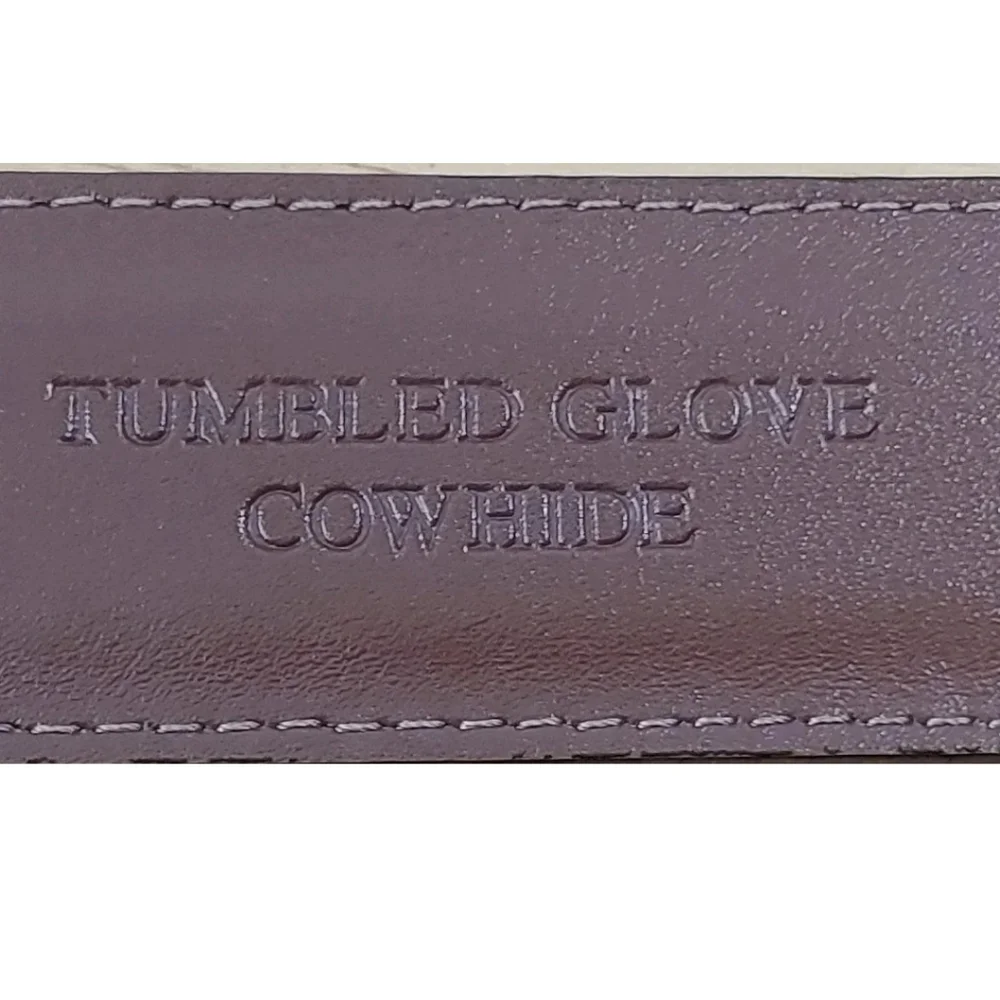 Torino Tumbled Glove Leather Belt Men Sz 36 Black Square Nickel Buckle Western